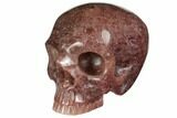 Realistic, Carved Strawberry Quartz Crystal Skull #150992-1